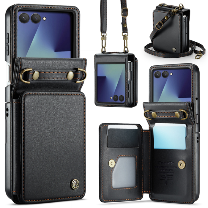 Caseme - CASEME Galaxy Z Flip 7 Plånboksfodral RFID Blocking C22 - Svart