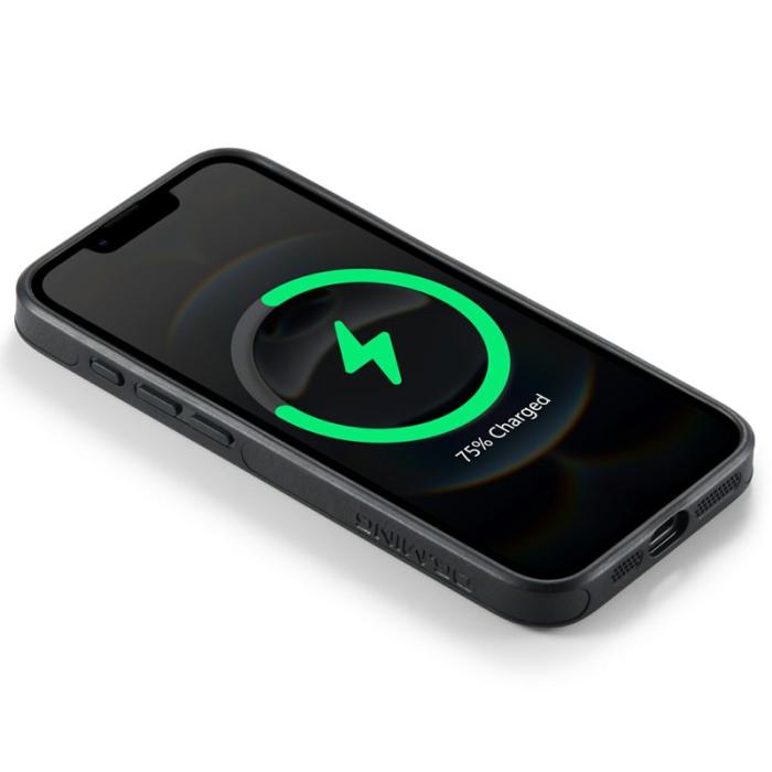 DG.MING - DG.MING Mobilskal till iPhone 16e Anti-Drop Läder Coated PC + TPU - Svart