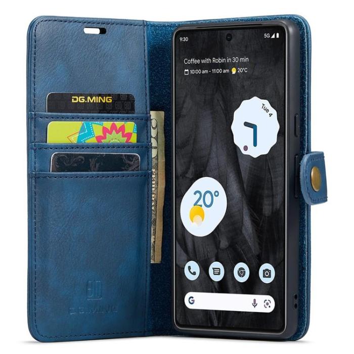 DG.MING - DG.MING Google Pixel 8 Pro Plånboksfodral Äkta Läder - Blå
