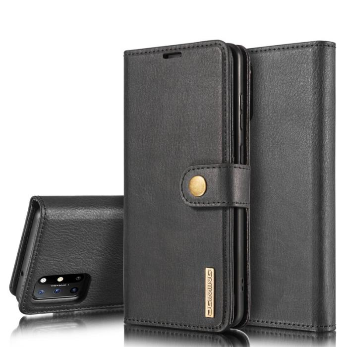 DG.MING - DG.MING OnePlus 8T Äkta Läder Plånboksfodral Svart