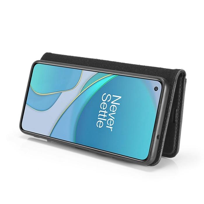 DG.MING - DG.MING OnePlus 8T Äkta Läder Plånboksfodral Svart