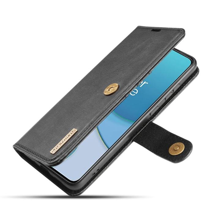 DG.MING - DG.MING OnePlus 8T Äkta Läder Plånboksfodral Svart