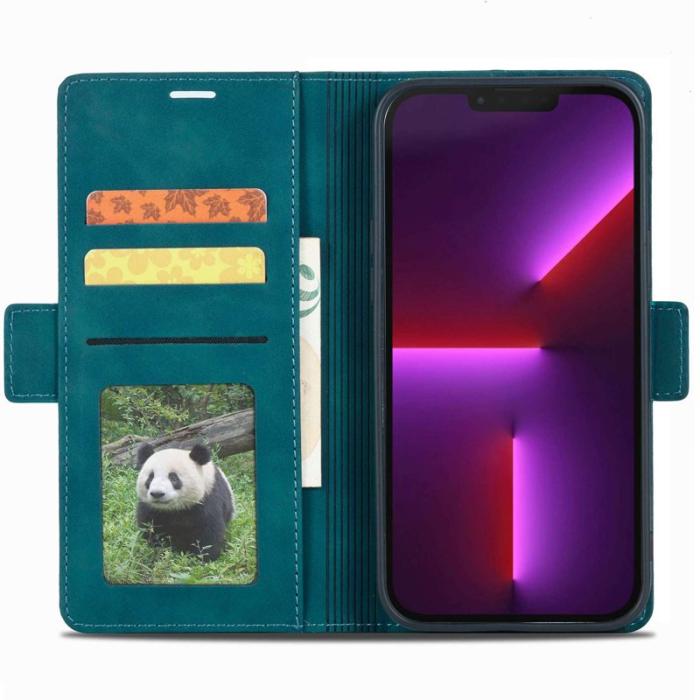FORWENW - FORWENW F3-Series iPhone 13 Plånboksfodral Konstläder - Cyan