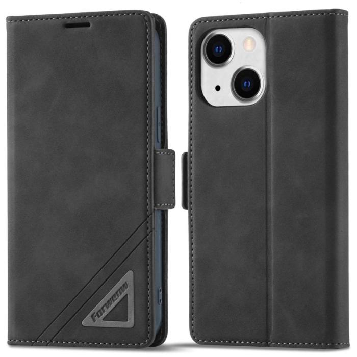 FORWENW - FORWENW F3-Series iPhone 13 Plånboksfodral Konstläder - Svart