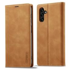 LC.imeeke - LC.IMEEKE Pl&aring;nboksfodral f&ouml;r Samsung Galaxy A14 4G/5G - Konstl&auml;der - Brun