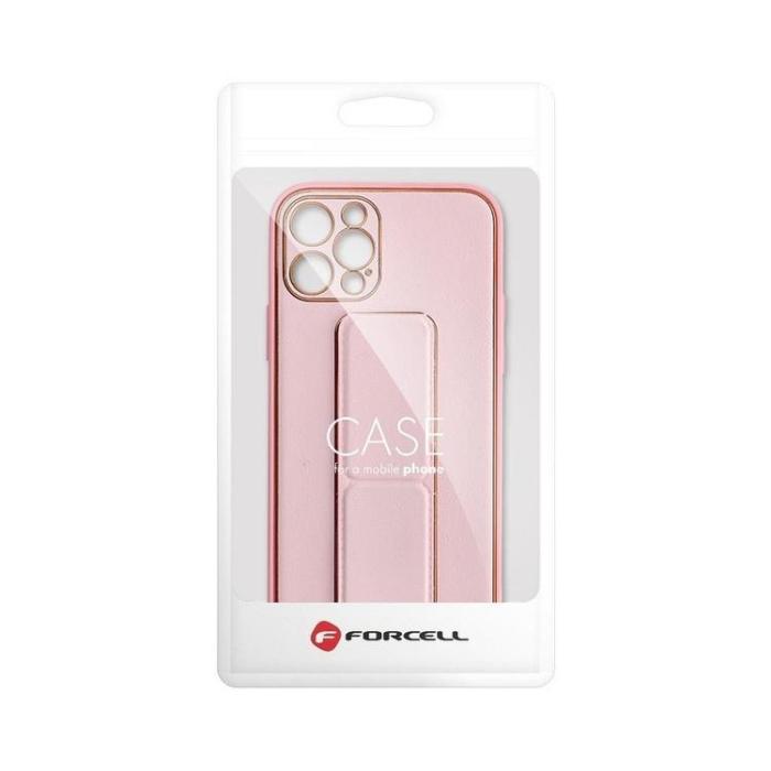 Forcell - Forcell iPhone 11 Pro Skal Kickstand Läder - Rosa