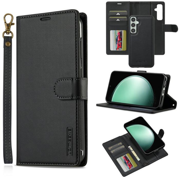 LC.imeeke - LC.IMEEKE L2 Series Samsung Galaxy A56 Plånboksfodral Konstläder - Svart