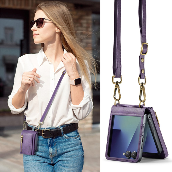 DG.MING - DG.MING Galaxy Z Flip 7 Mobilskal RFID Blocking M5 - Lila