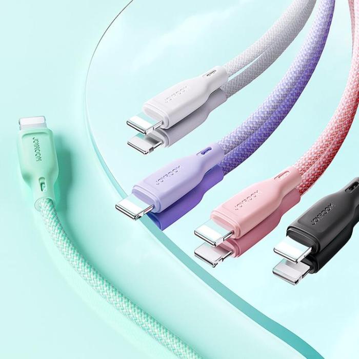 Joyroom - Joyroom USB-A till Lightning kabel Multi-Color 3A 1m - Vit