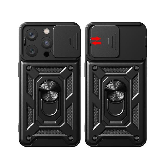 OEM - iPhone 15 Pro Max Mobilskal Camshield Hybrid Armor - Blå