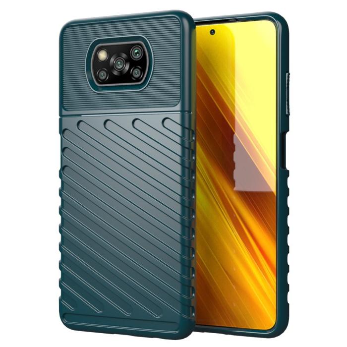UTGATT5 - Thunder Flexible Skal Xiaomi Poco X3 / X3 Pro / X3 NFC - Grön