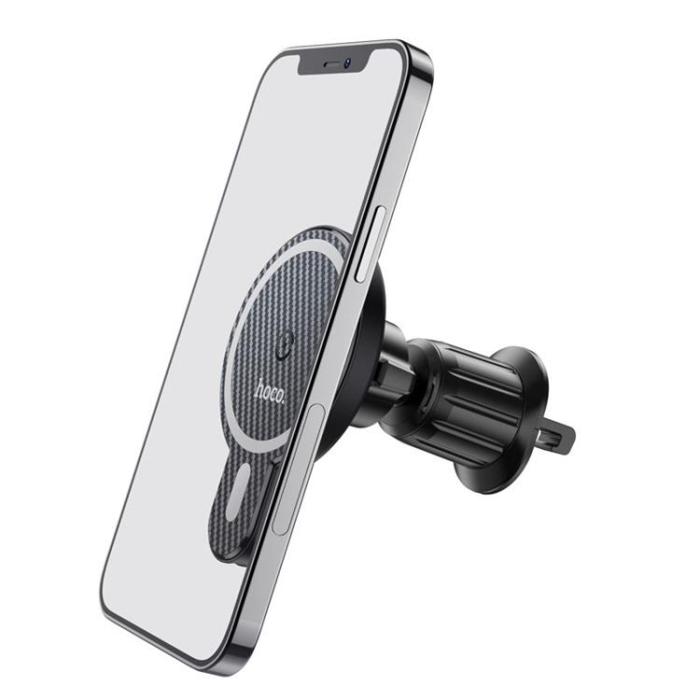 Hoco - Hoco MagSafe Bilhållare Med 15W Trådlös Laddning för Luftventil CA85 - Svart