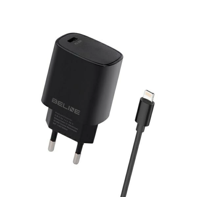 Beline Väggladdare Med USB-C Till Lightning Kabel - Svart | 505295 | AlltMobil