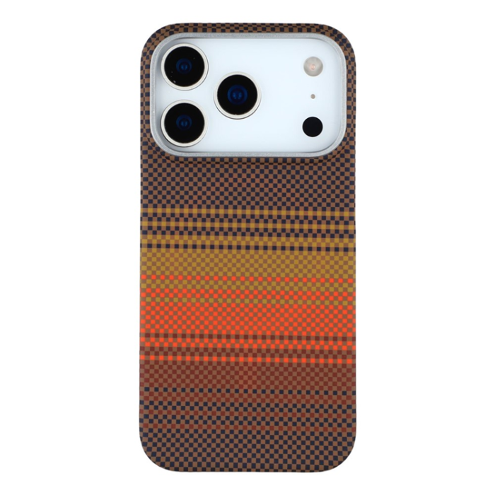 A-One Brand - iPhone 17 Pro Max Mobilskal MagSafe Carbon Fiber - Kaffe/Guld