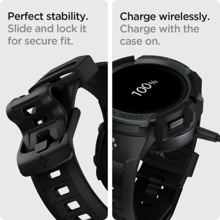 UTGATT - Spigen Galaxy Watch 4/5 (44mm) Strap Rugged Armor Pro - Charcoal Grå
