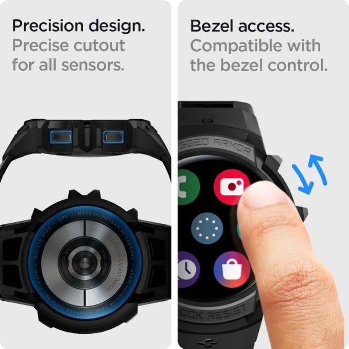 UTGATT - Spigen Galaxy Watch 4/5 (44mm) Strap Rugged Armor Pro - Charcoal Grå