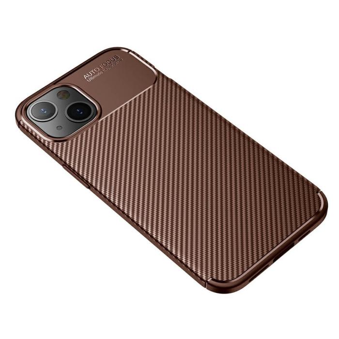 OEM - Carbon Fiber mobilskal till Apple iPhone 13 Mini - Brun