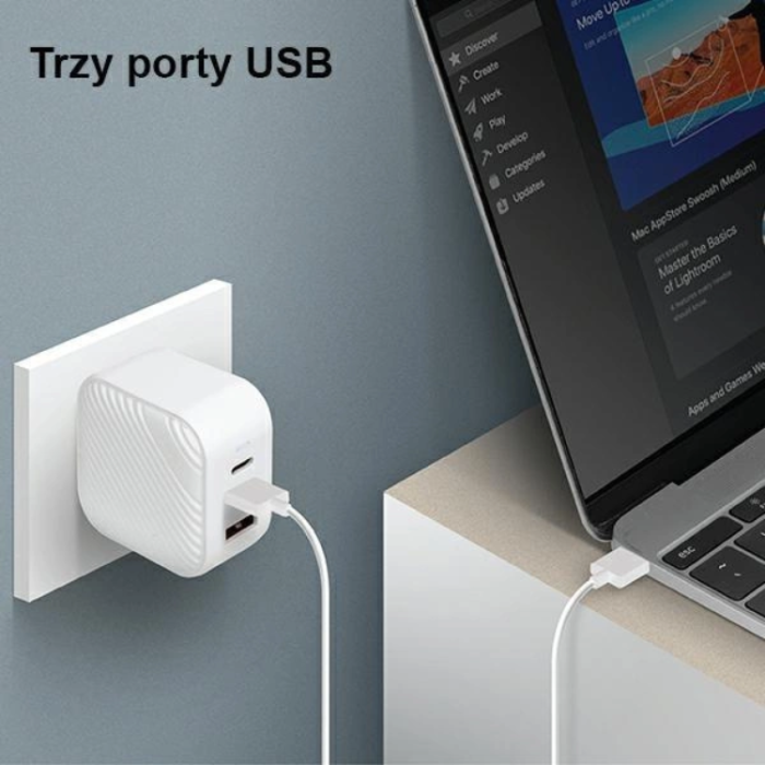UNIQ - UNIQ Gan USB-C Snabb väggladdare 66W Verge Pro - Vit