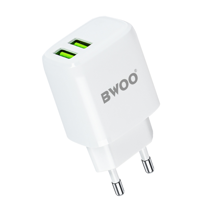 BWOO - BWOO Väggladdare 2xUSB-A + USB-C Kabel 1m - Vit