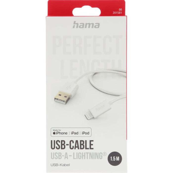 Hama - Hama USB-A till Lightning kabel 1.5m - Vit