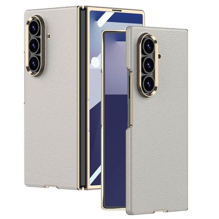GKK - GKK Galaxy Z Fold 7 Mobilskal med Härdat Glas Electroplated - Grå