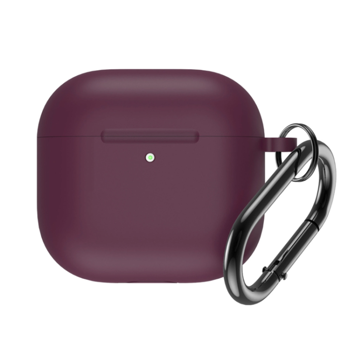 OEM - Airpods 4 Skal Silikon med Carabiner - Burgundy