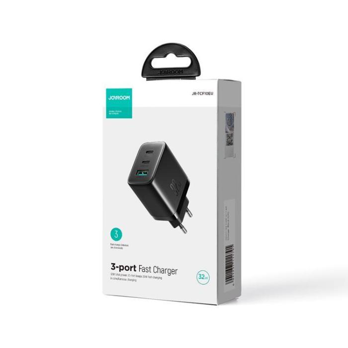 Joyroom - Joyroom Snabbladdare 2x USB-C USB-A 32W - Svart