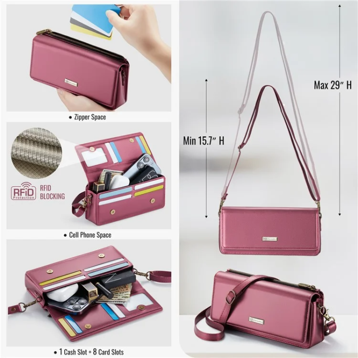 Caseme - CASEME Crossbody Väska RFID Blocking Me30 Max Läder - Röd