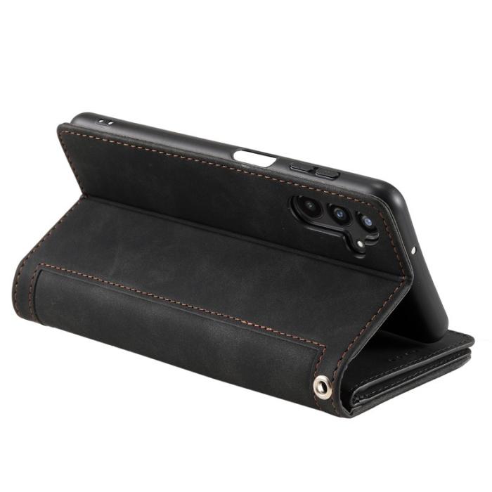 OEM - Samsung Galaxy S26 Fodral 9 Kortplatser Dragkedja Konstläder - Svart