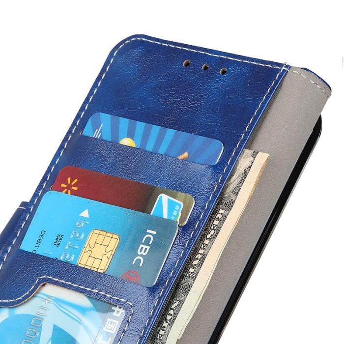 OEM - Crazy Horse Samsung Galaxy S26 Ultra Plånboksfodral Konstläder - Blå