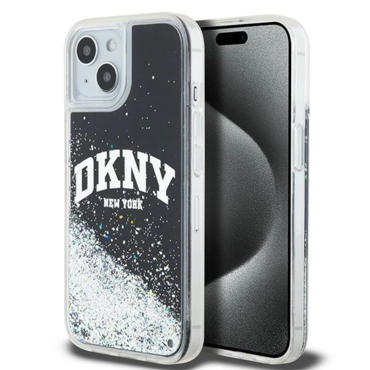 DKNY Mobilskal till iPhone 15/14/13 Liquid Glitter Big Logo - Svart | 2353 | AlltMobil