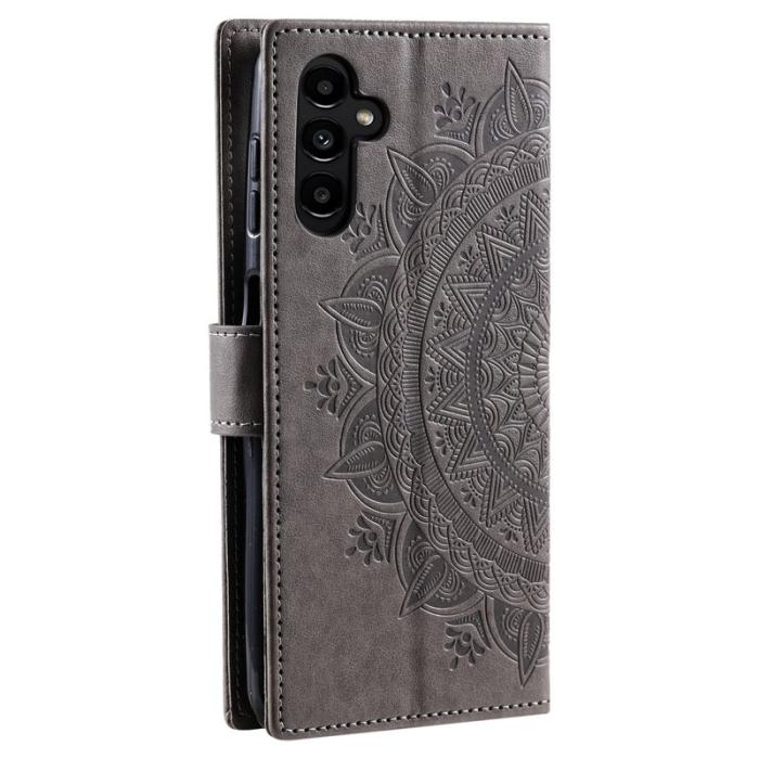 OEM - Samsung Galaxy S26 Plus Plånboksfodral Impräntad Totem Konstläder - Grå