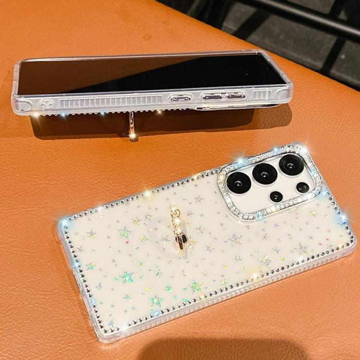 OEM - Samsung Galaxy S26 Ultra Skal Plast Rhinestone Kant - Glittrande Ljusgul