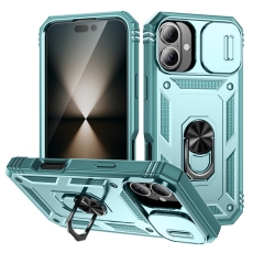 A-One Brand - iPhone 17 Mobilskal Slide Camshield Kickstand - Grön