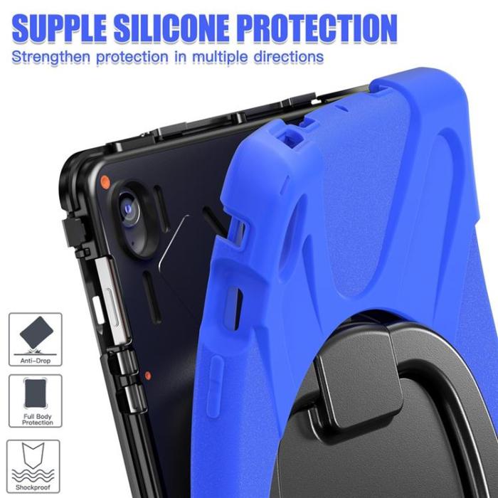 A-One Brand - Galaxy Tab S10 FE Plus Skal Kickstand Handle Grip - Blå