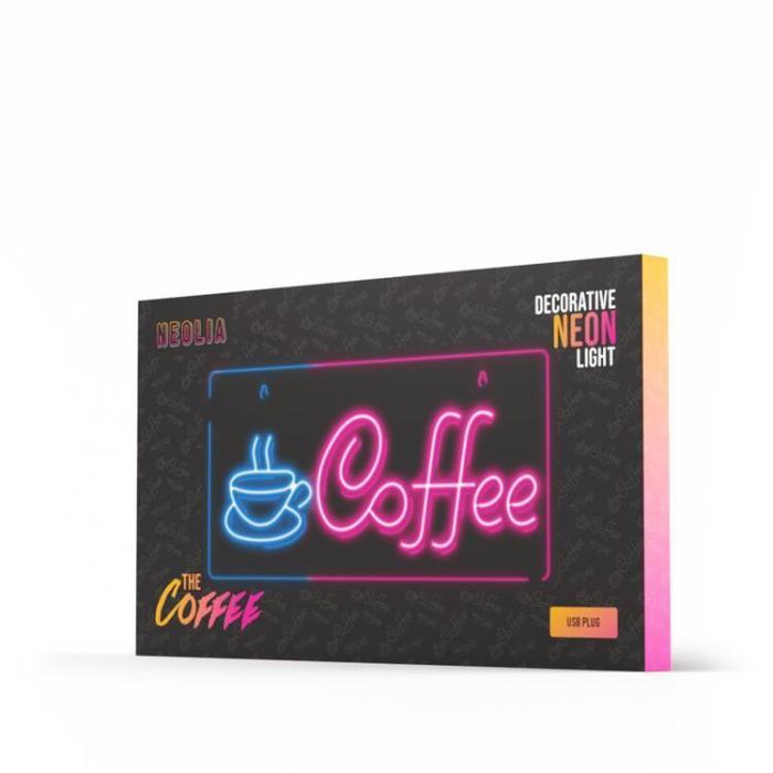 Neolia - Neolia LED Neon PLEXI COFFEE NNE11 - Rosa/Blå