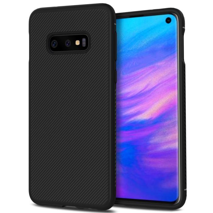 OEM - Twill Texture Flexicase Skal till Samsung Galaxy S10P - Svart