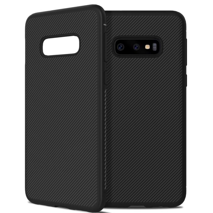 OEM - Twill Texture Flexicase Skal till Samsung Galaxy S10P - Svart