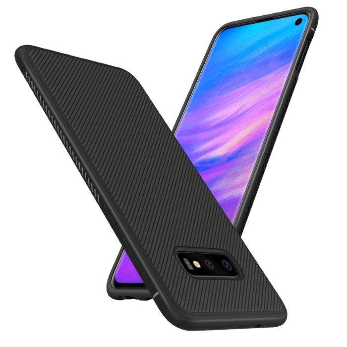 OEM - Twill Texture Flexicase Skal till Samsung Galaxy S10P - Svart