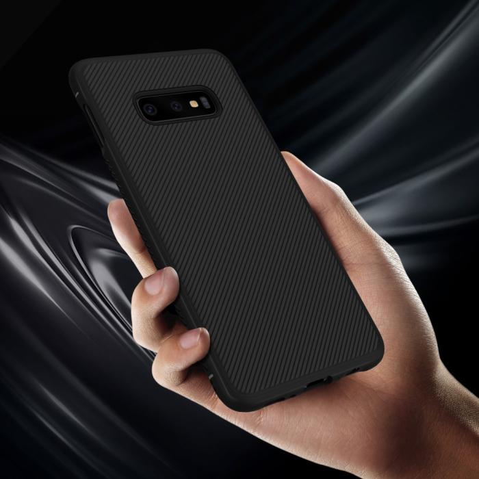 OEM - Twill Texture Flexicase Skal till Samsung Galaxy S10P - Svart