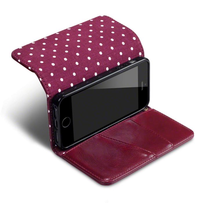 UTGATT5 - Trifold Plånboksfodral till iPhone 5/5S/SE - Röd