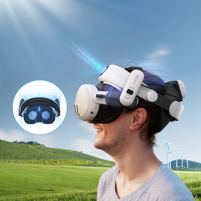 BoboVR - BoboVR Avlastningsrem för Meta Quest 3 VR-glasögon + B100 Externt Batteri
