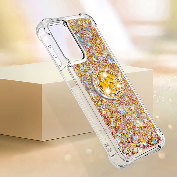 A-One Brand - Galaxy A17/A26 Mobilskal Kickstand Quicksand TPU - Guld