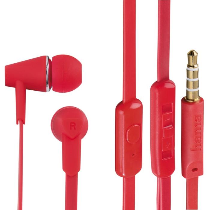 UTGATT5 - HAMA Hörlur Joy In-Ear Mic - Röd
