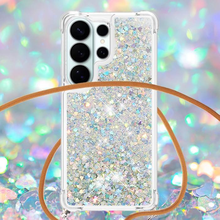 OEM - Mobilskal till Samsung Galaxy S26 Ultra TPU Snabbsand Telefon- Silver / Hjärtan