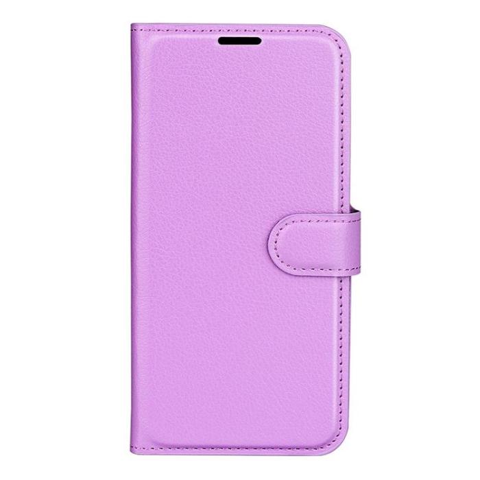 OEM - Litchi Flip iPhone 14 Pro Max Plånboksfodral - Lila