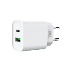 XO - XO Väggladdare 1xUSB 1xUSB-C PD 20W QC 3.0 18W CE02A - Vit