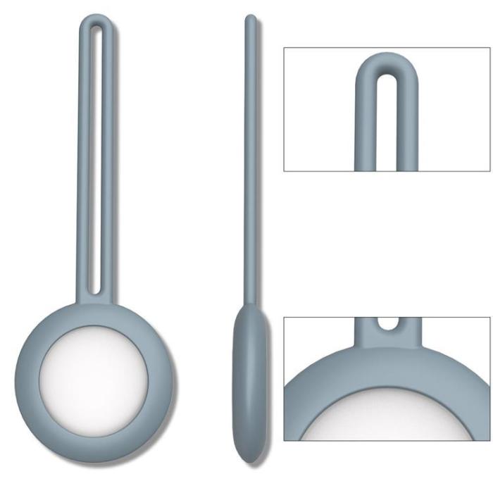 UTGATT5 - Silicone Flexible Keychain Loop Skal Apple Airtag - Blå