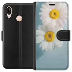 Gustaf - Pl&aring;nboksfodral till Huawei P20 lite med Sommarblommor
