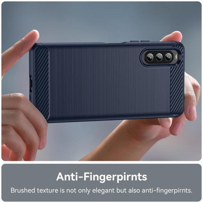 A-One Brand - Sony Xperia 10 IV Skal Carbon Fiber - Blå